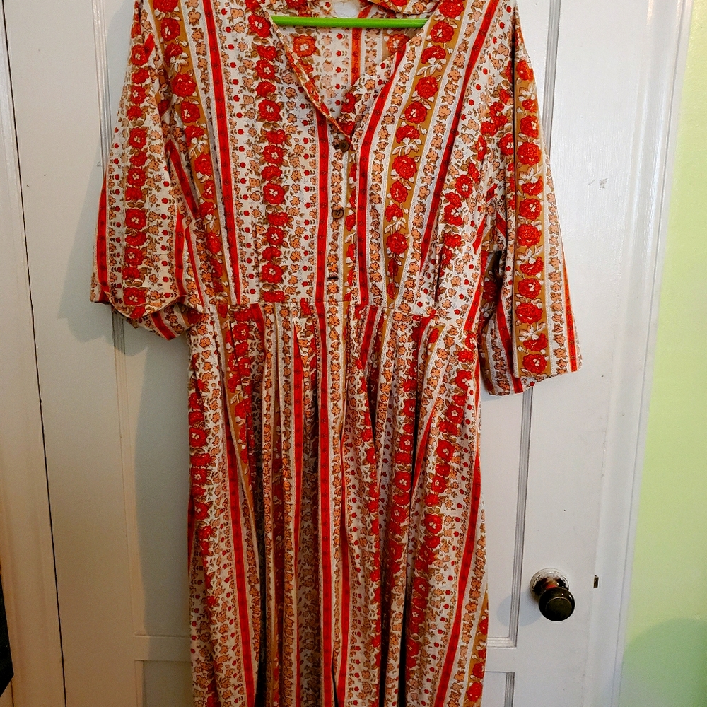 Vintage autumn floral dress